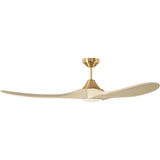 Burnished Brass Housing with Washed White Oak Blades Maverick Smart 60inch Ceiling Fan by Visual Comfort Fans