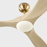 Burnished Brass Housing with Washed White Oak Blades Maverick Smart 60inch Ceiling Fan by Visual Comfort Fans