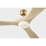 Burnished Brass Housing with Washed White Oak Blades Maverick Smart 60inch Ceiling Fan by Visual Comfort Fans