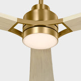 Burnished Brass Housing with Washed White Oak Blades Trillium Smart 60" LED Ceiling Fan by Visual Comfort Fans