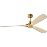 Burnished Brass Housing with Washed White Oak Blades Valiant Smart 60" Ceiling Fan by Visual Comfort Fans