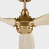 Burnished Brass Housing with Washed White Oak Blades Valiant Smart 60" Ceiling Fan by Visual Comfort Fans