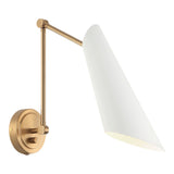 Butera Wall Sconce 15 Inch Aged Gold Brass + White