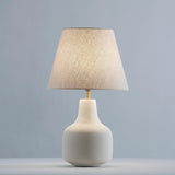 Búzios Table Lamp by Geo Contemporary in White, lit