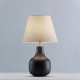 Búzios Table Lamp by Geo Contemporary in Coffee, lit