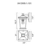 Leawood 1 Light Black Outdoor Wall Light