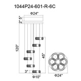 Madeline Integrated LED 6 Ring Chandelier