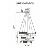 Madeline Integrated LED 3 Ring 32in Chandelier