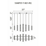 Celina Integrated LED 37in 7 Ring Chandelier