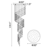 Flute Integrated LED 54in Chandelier