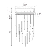 Flute Integrated LED 32in Chandelier