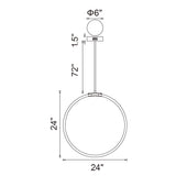 Hoops Integrated LED 24in Chandelier