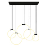 Hoops Integrated LED 44in 5 Ring Chandelier
