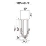 Lava Integrated LED 36in Chandelier with Handcrafted Glass