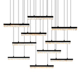 Stagger Integrated LED 48in Chandelier with Handcrafted Glass