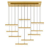 Stagger Integrated LED 48in Chandelier with Handcrafted Glass