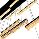 Stagger Integrated LED 60in Chandelier with Handcrafted Glass