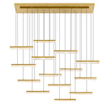 Stagger Integrated LED 60in Chandelier with Handcrafted Glass