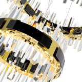 Aya 3-Tier Integrated LED Pearl Black Chandelier