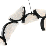 Moon Integrated LED 54in Chandelier with Handcrafted Glass