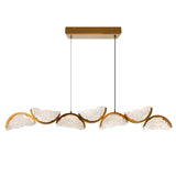 Moon Integrated LED 54in Chandelier with Handcrafted Glass