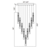 Petra Integrated LED 24in Chandelier with Handcrafted Glass