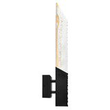 Petra Integrated LED Sand Black Indoor-Outdoor Wall Light with Handcrafted Glass