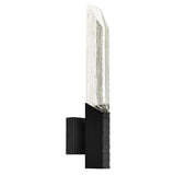 Petra Integrated LED Sand Black Indoor-Outdoor Wall Light with Handcrafted Glass