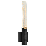 Petra Integrated LED Sand Black Indoor-Outdoor Wall Light with Handcrafted Glass