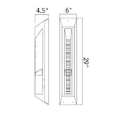 Petra Integrated LED 29in Sand Black Outdoor Wall Light with Handcrafted Glass