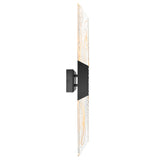 Petra Integrated LED Sand Black Indoor-Outdoor Wall Light with Handcrafted Glass