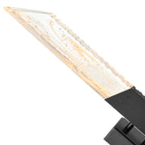 Petra Integrated LED Sand Black Indoor-Outdoor Wall Light with Handcrafted Glass