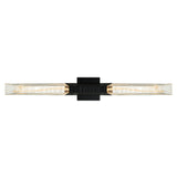 Petra Integrated LED Sand Black Indoor-Outdoor Wall Light with Handcrafted Glass