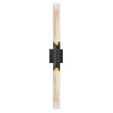 Petra Integrated LED Sand Black Indoor-Outdoor Wall Light with Handcrafted Glass