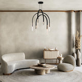 Curva Integrated LED 38in Chandelier with Handcrafted Glass
