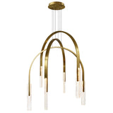Curva Integrated LED 38in Chandelier with Handcrafted Glass