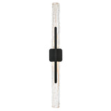 Curva Integrated LED 19in Sand Black Indoor-Outdoor Wall Light with Handcrafted Glass