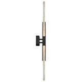 Curva Integrated LED 19in Sand Black Indoor-Outdoor Wall Light with Handcrafted Glass