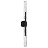 Curva Integrated LED 19in Sand Black Indoor-Outdoor Wall Light with Handcrafted Glass