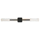 Curva Integrated LED 19in Sand Black Indoor-Outdoor Wall Light with Handcrafted Glass
