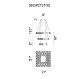 Florence Integrated LED 3-Tier Chandelier