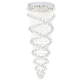 Double Spiral Chrome Chandelier