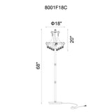 Empire 8 Light 18in Floor Lamp with Crystals