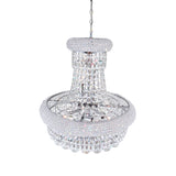 Empire 8 Light 18in Down Chandelier with Crystals