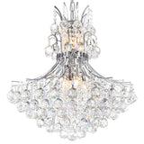 Princess 10 Light 24in Down Chandelier with Crystals