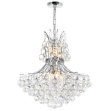 Princess 10 Light 24in Down Chandelier with Crystals