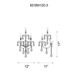 Maria Theresa Chrome Wall Sconce with Crystals