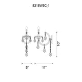 Maria Theresa Chrome Wall Sconce with Crystals