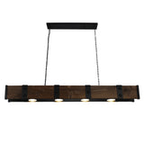 Pago Black & Wood Drum Shade Island Light