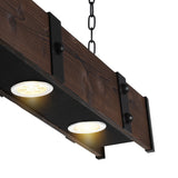 Pago Black & Wood Drum Shade Island Light